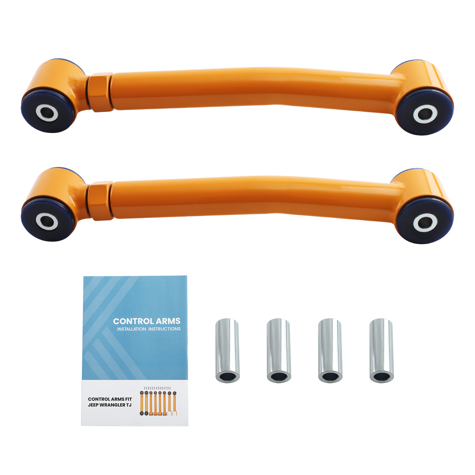 MAXSPEEDINGRODS 2 Pcs Front Lower Adjustable Control Arm Arms compatible for Jeep Wrangler TJ 1997-2006 suspension arms